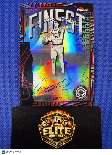 2025-26 Finest Cam Christie #FAU-CR Finest Autographs Red/Black Geometric Refractor SN AU