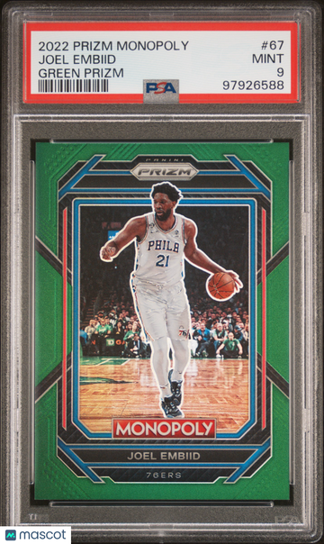 2022 Panini Prizm Monopoly Joel Embiid #67 Green PSA 9