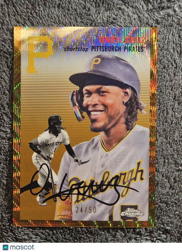2023 Topps Chrome Platinum Anniversary Oneil Cruz #395 Gold Wave Refractor /50