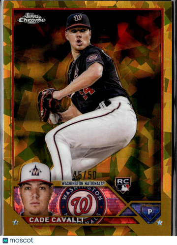 Cade Cavalli 2023 Topps Chrome Sapphire RC Gold Washington Nationals