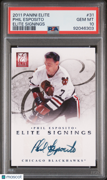 2011 Panini Elite Elite Signings Phil Esposito #31 PSA 10
