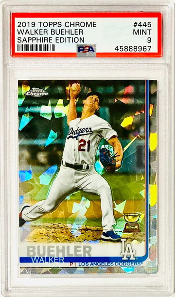 Walker Buehler 2019 Topps Chrome Sapphire Edition #445 PSA 9 MINT Rookie Cup Los Angeles Dodgers