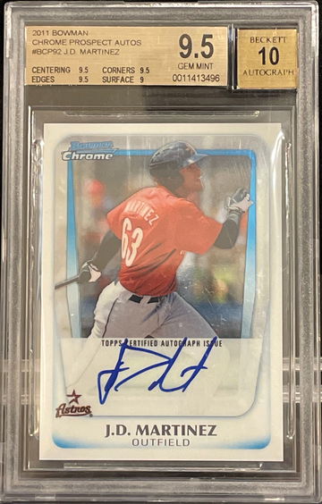 2011 Bowman Chrome Prospect Auto J.D. Martinez BGS 9.5