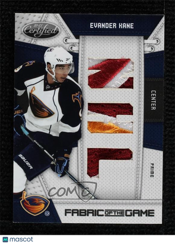 2010-11 Certified Evander Kane #EVK Die-Cut Nhl Materials Prime 02/10 Parallel/Variety Memorabilia