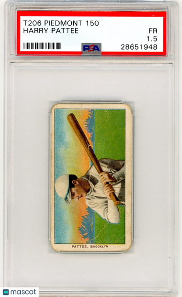 1909-11 T206 Piedmont 150 Harry Pattee PSA 1.5
