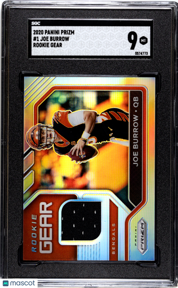2020 Panini Prizm Joe Burrow #1 Rookie Gear SGC 9