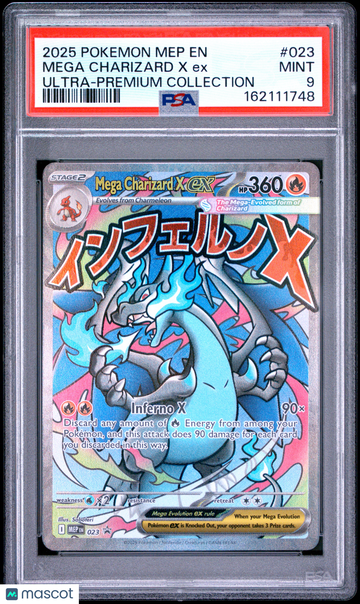 2025 Pokemon Mep EN-Me Black Star Promo Mega Charizard X EX Ultra-Premium Collection PSA 9 #023