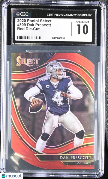 2020 Panini Select Dak Prescott #309 Red Die-Cut CGC 10