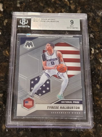 2020-21 Tyrese Haliburton Mosaic National Pride #258 BGS 9