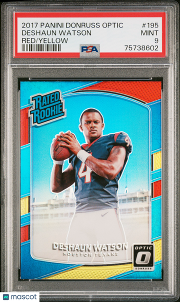 2017 Panini Donruss Optic Deshaun Watson #195 Red Yellow Rookie PSA 9