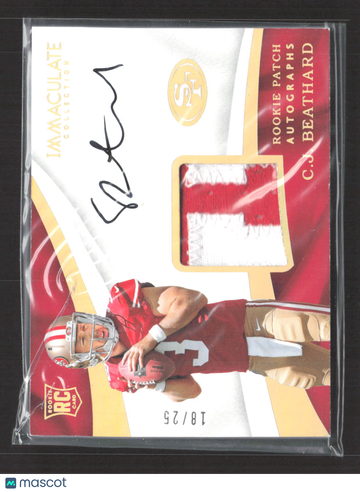 2017 Panini Immaculate Collection C.J. Beathard #108 Rookie Patch Autograph RC