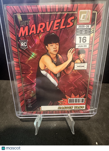 2025 Panini Donruss Net Marvels Hansen Yang #15 RC 24/49