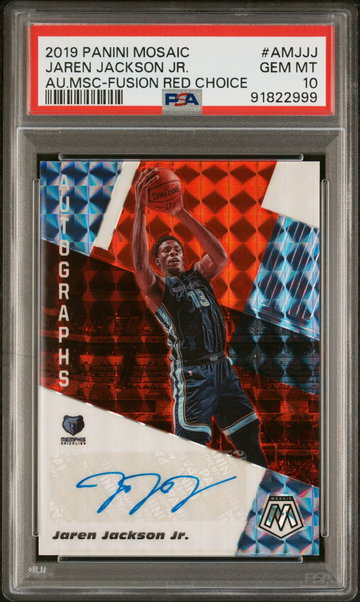 2019 Panini Mosaic Autographs Choice Red Fusion Jaren Jackson Jr. #AMJJJ PSA 10