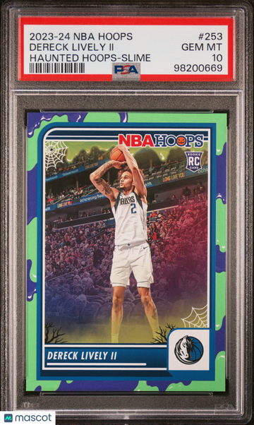 2023 Panini Haunted Hoops Dereck Lively II #253 Slime Rookie PSA 10