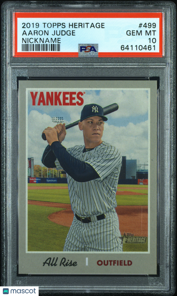 2019 Topps Heritage Aaron Judge #499 Nickname PSA 10