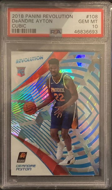 2018-19 Deandre Ayton Rookie RC #/50 Cubic Panini Revolution #108 PSA 10