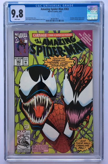 AMAZING SPIDER-MAN #363 CGC 9.8 PEFECTLY CENTERED "CARNAGE: THE CONCLUSION {3rd Appearance} FREE S/H.