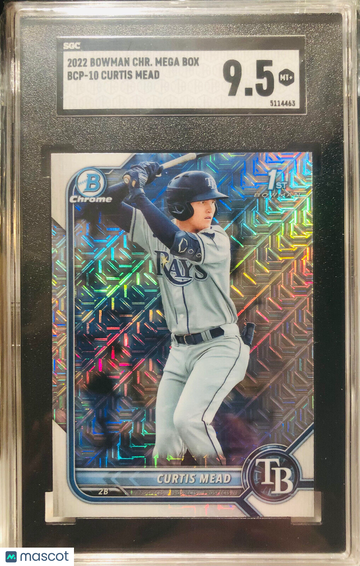CURTIS MEAD 2022 Bowman Chrome 1st Mega Box Refractor SP SGC 9.5 MINT TB Rays