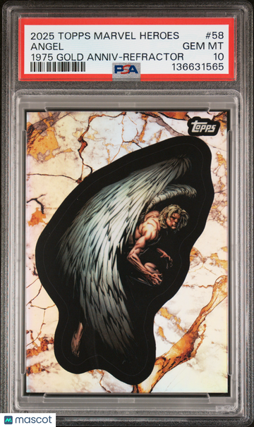 2025 Topps Marvel Comic Book Heroes 1975 Gold Anniversary Angel #58 PSA 10