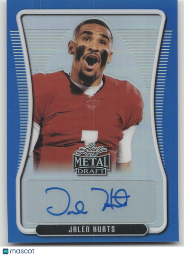 2020 Leaf Metal Draft Autographs Jalen Hurts #BAP-JH1 Blue /35