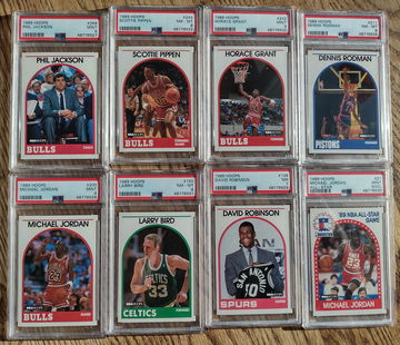 1989-90 Hoops Complete Set with 8 PSA Graded Cards!