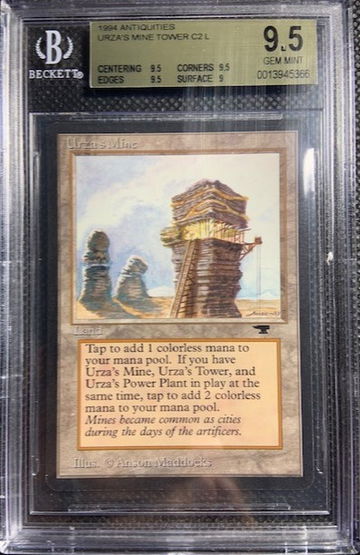 1994 MTG Magic The Gathering Antiquities Urza's Mine Tower BGS 9.5 Gem Mint