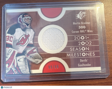 2001-02 Upper Deck Martin Brodeur #99-99 Goaltender Checklist Base Set