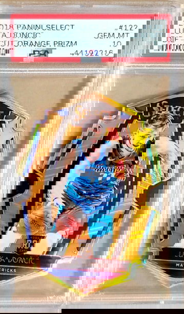 LUKA DONCIC 2018-19 PANINI SELECT ROOKIE ORANGE PRIZM #/65 DIE CUT SP PSA 10 GEM