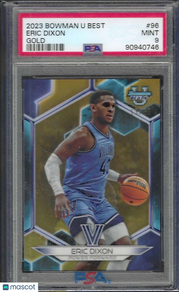 2023 Bowman University Best Eric Dixon #96 Gold Refractor PSA 10
