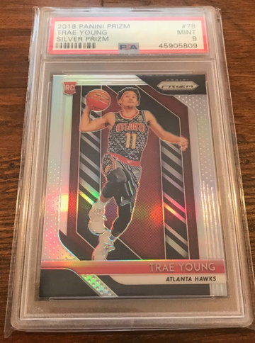 PSA 9 Trae Young 2018 Silver Prizm #78