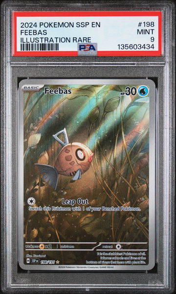 2024 Pokemon Scarlet and Violet Surging Sparks Illustration Rare Feebas #198 PSA 9