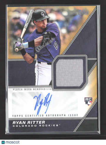 2026 Topps Baseball Major League Material Ryan Ritter #MLMA-RY /50 Player-Worn Memorabilia RC