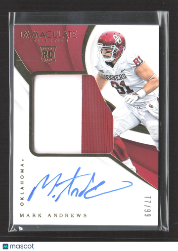 2018 Panini Immaculate Collection Collegiate Mark Andrews #141 /99 Patch RC