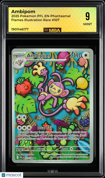 2025 Pokemon PFL EN-Phantasmal Flames Ambipom #107 Illustration Rare MBA 9