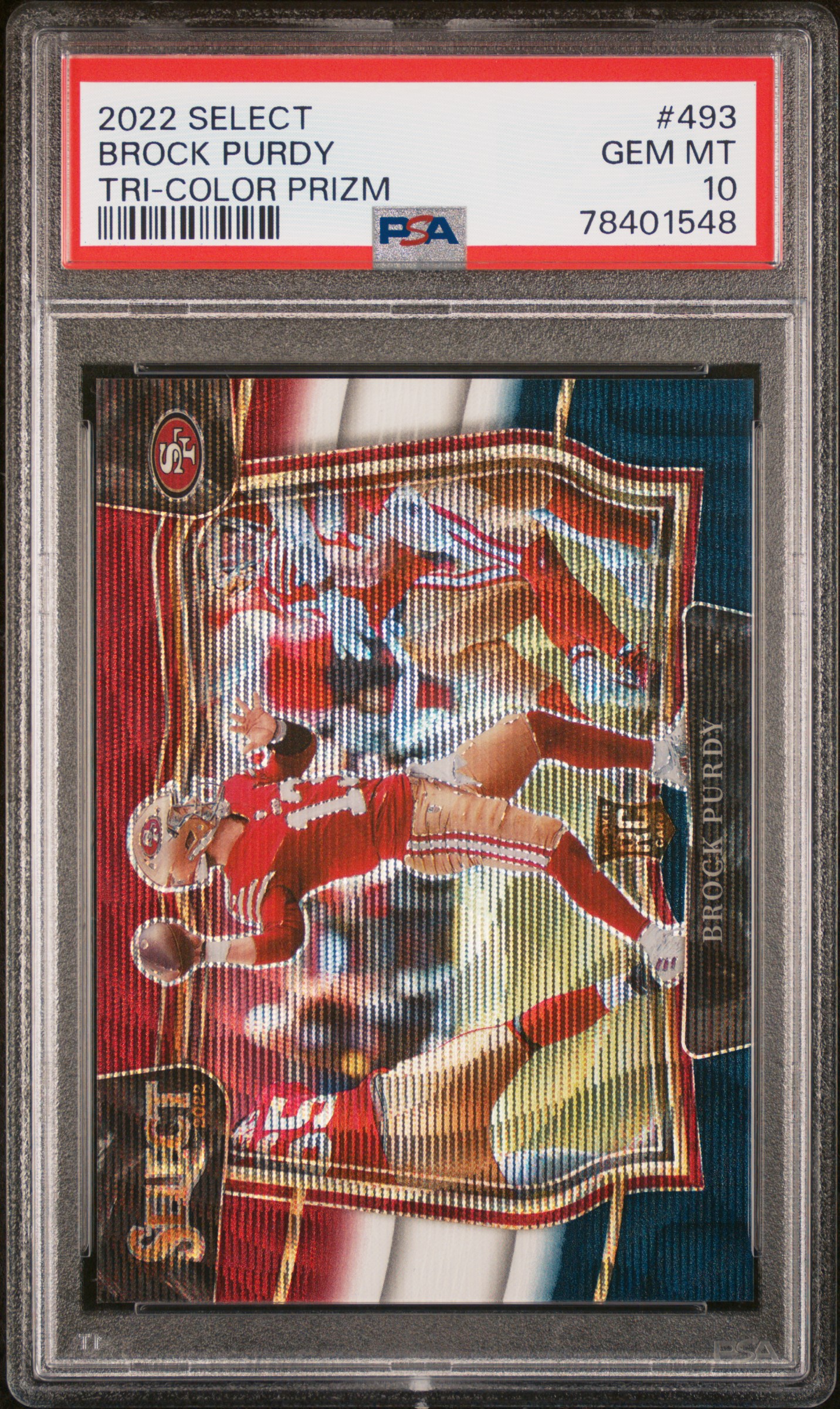 Brock Purdy 2022 Select Tri-Color  PRIZM /75 Rookie RC PSA 10 49ers