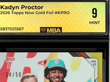 2026 Topps Now Kadyn Proctor #KPRO Gold Foil MBA 9