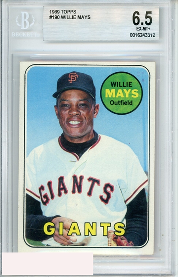 1969 TOPPS WILLIE MAYS #190 BGS 6.5