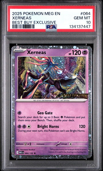 2025 Mega Evolution English Purchase Exclusive Xerneas #64 PSA 10