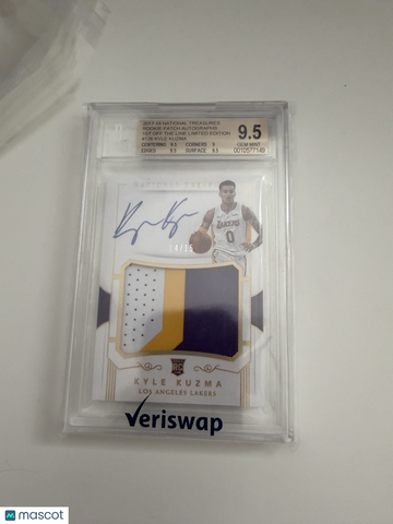 2017 Panini National Treasures Rookie Patch Auto 1st Off The Line Kyle Kuzma #126 BGS 9.5 Auto 10