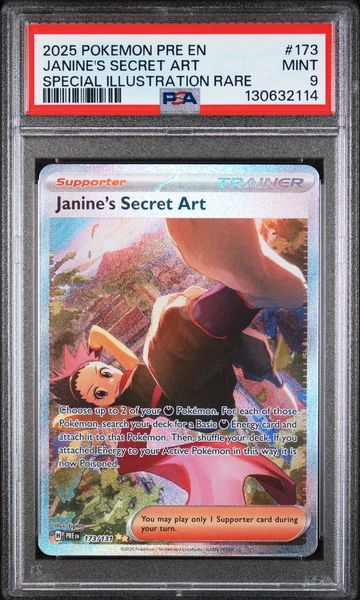 2025 Prismatic Evolutions - Pre En - English Special Illustration Rare Holo Janine's Secret Art #173 PSA 9