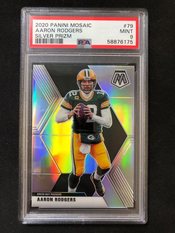 2020 Panini Mosaic - Aaron Rodgers - Silver Prizm PSA 9 Mint