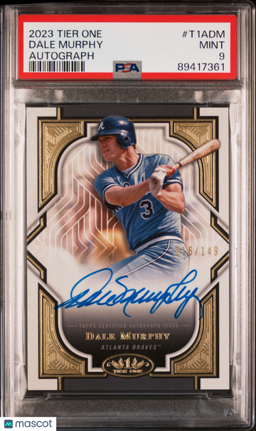 2023 Topps Tier One Autographs Dale Murphy #T1ADM /149 PSA 9