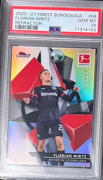 2020-21 Topps Finest Bundesliga Florian Wirtz Refractor PSA 10
