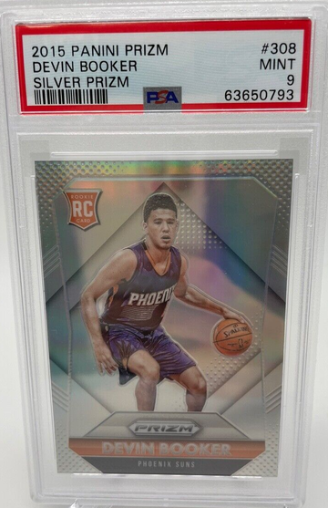 2015-16 PANINI PRIZM DEVIN BOOKER #308 SILVER PRIZM PSA 9 PHOENIX SUNS Refractor