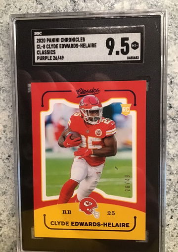 2020 Panini Chronicles CL-8 Clyde Edwards-Helaire Classics Purple 26/49 Mint