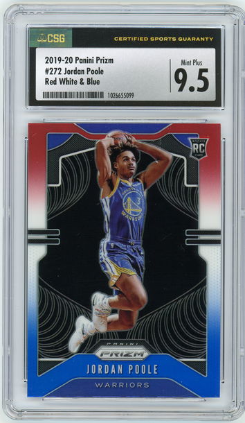 JORDAN POOLE 2019-20 Panini Prizm Red White & Blue Prizm Rc #272 CSG 9.5