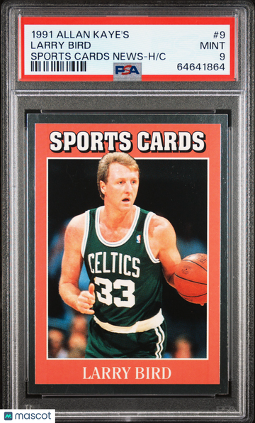 1991 Allan Kaye's Sports Cards News Magazine Larry Bird #9 Hand Cut PSA 9