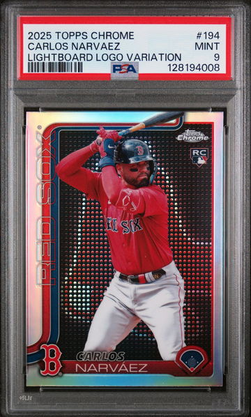 2025 Topps Chrome Lightboard Logo Variation Carlos Narvaez #194 PSA 9
