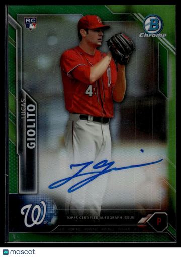 2016 Bowman Chrome Lucas Giolito #BCAR-LG Chrome Rookie Autographs Green Refractor SN AU