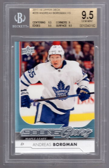 Andreas Borgman 2017-18 Upper Deck Young Guns RC